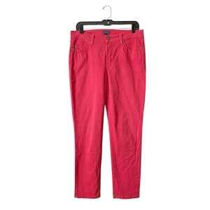 NYDJ Jeans Women's Size 8 Pink Denim Lift Tuck Ankle Mid Rise Tapered Stretch